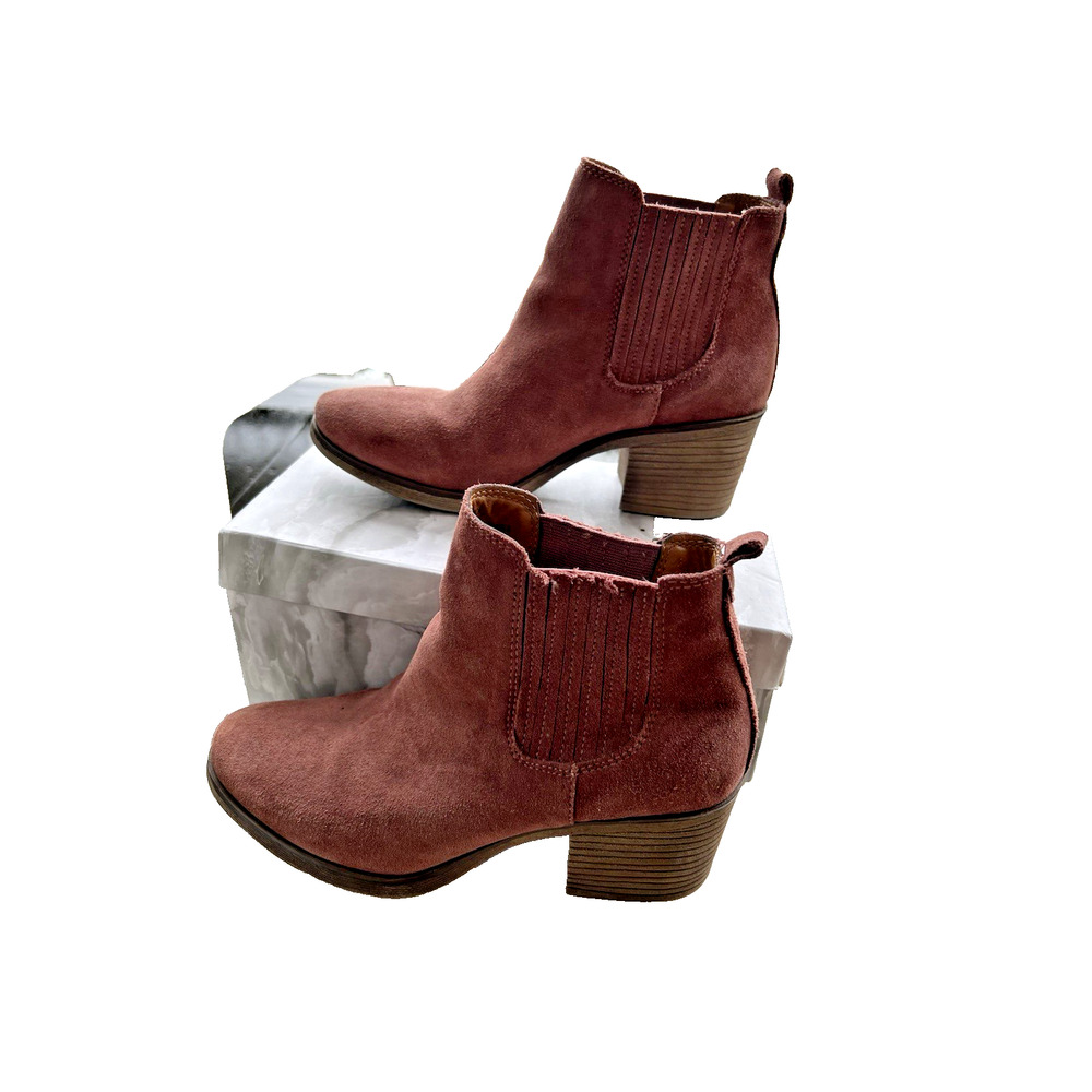 Eurosoft By Sofft Comfort Block Heel Bootie Dusty Rose Suede US Women's 7.5 - Picture 2 of 8